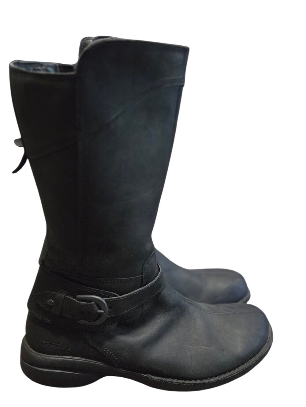 Merrell Women's 9M 6.5uk Boots Captiva Buckle Down Waterproof Black Leather J691